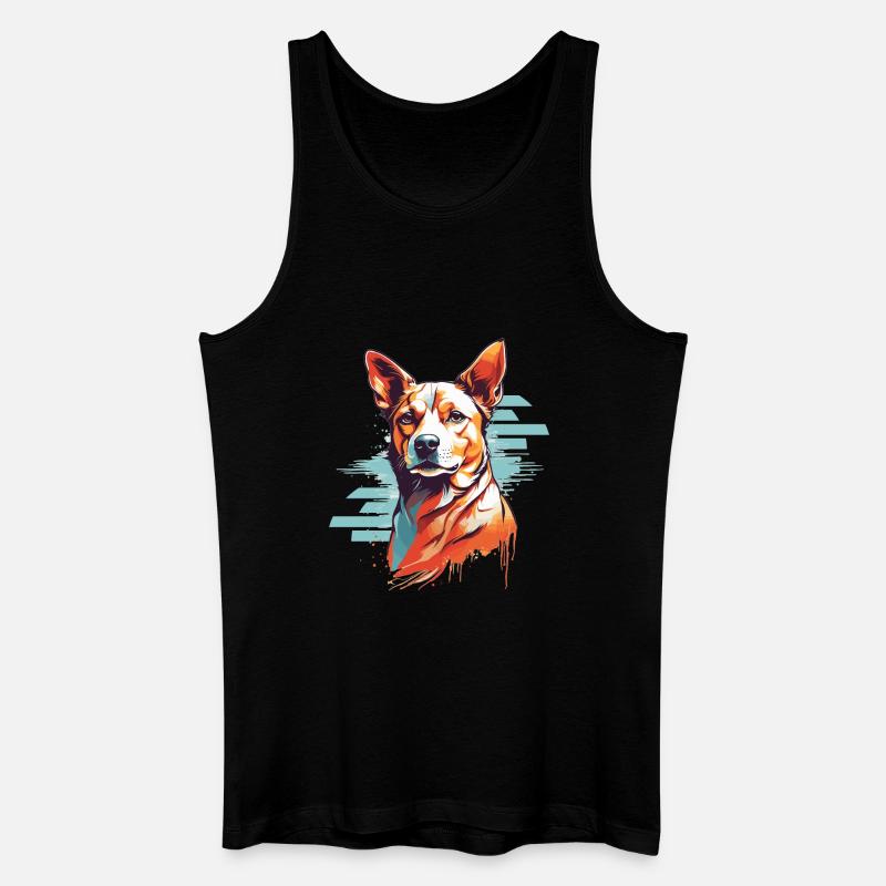 Hunde Kopf - Männer Bio Tank Top - Schwarz