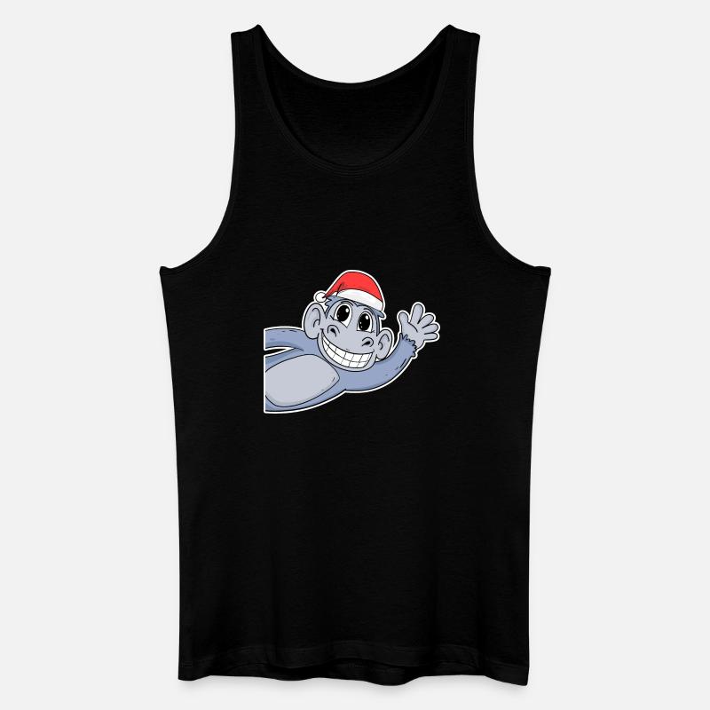 Affe Weihnachten - Männer Bio Tank Top - Schwarz
