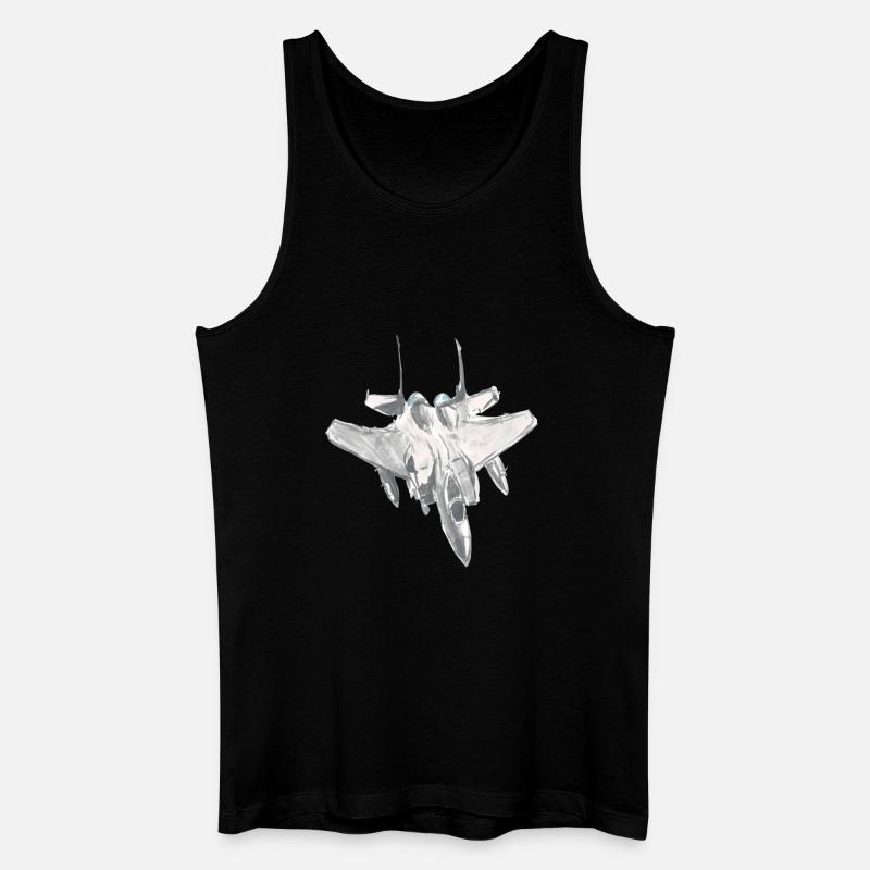 F15-Jagdflugzeugpilot-Luftfahrtshirt-Geschenkidee - Männer Bio Tank Top - Schwarz