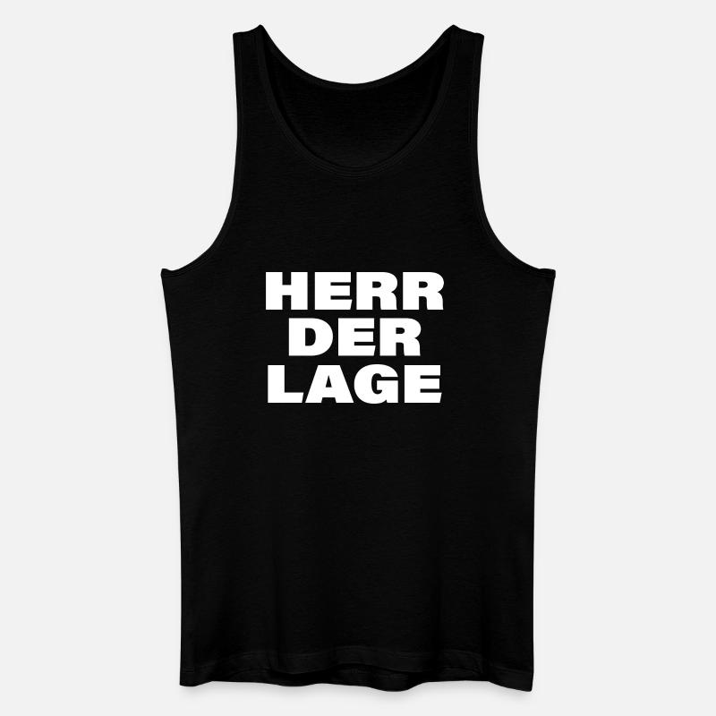HERR DER LAGE - Männer Bio Tank Top - Schwarz