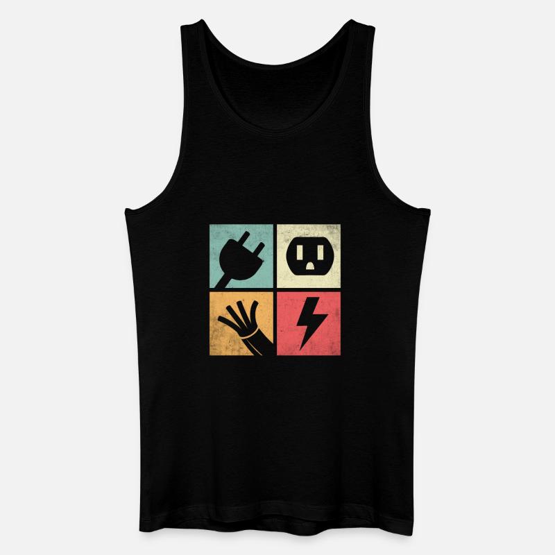 Steckverbinder & Pastellblitze - Männer Bio Tank Top - Schwarz