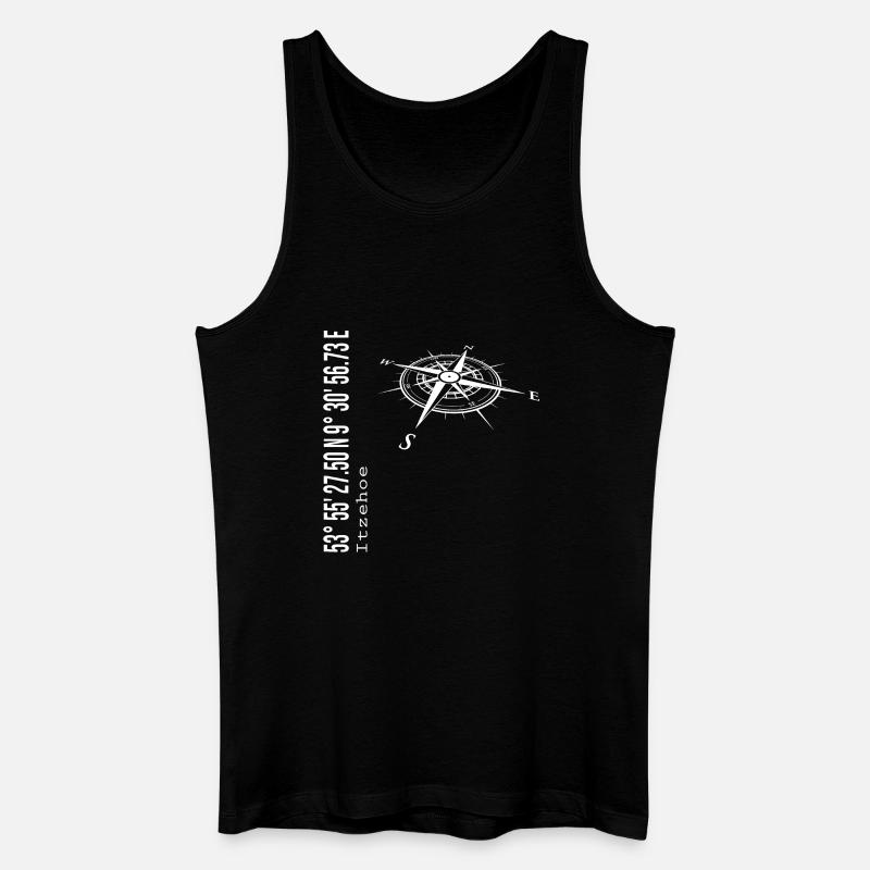 Koordinaten Itzehoe - Männer Bio Tank Top - Schwarz