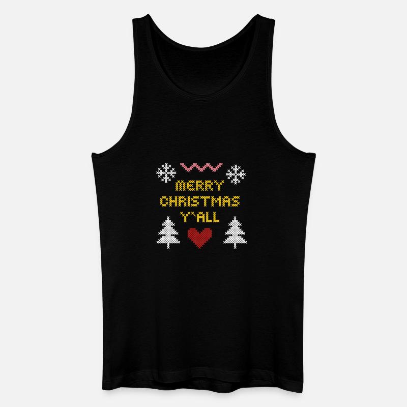Warmes Weihnachtsmuster in Pixel Art - Männer Bio Tank Top - Schwarz