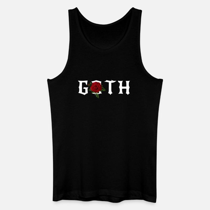 Gothic, Gothic-Thema mit roter Rose - Männer Bio Tank Top - Schwarz