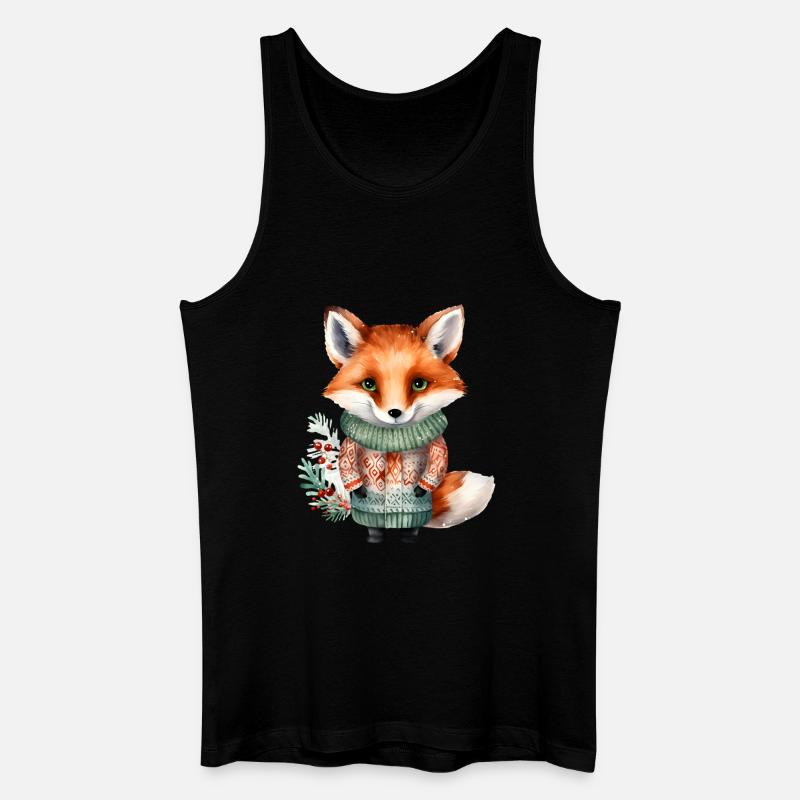 Winterfuchs im Pullover - Männer Bio Tank Top - Schwarz