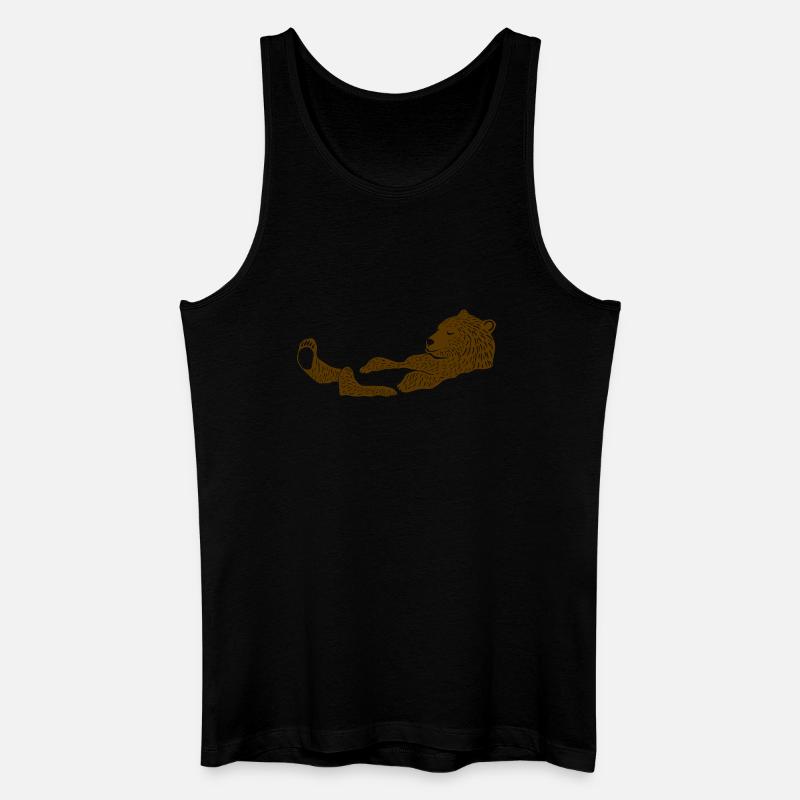 Löwe Entspannung Silhouette Design - Männer Bio Tank Top - Schwarz
