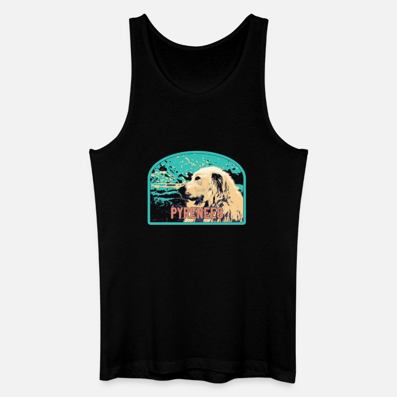 Pyrenäen-Schäferhund-Aufnäher: Berggefährte - Männer Bio Tank Top - Schwarz