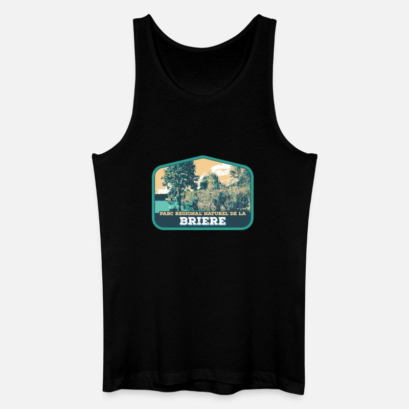 Brière Landscape Badge: Authentische Natur - Männer Bio Tank Top - Schwarz