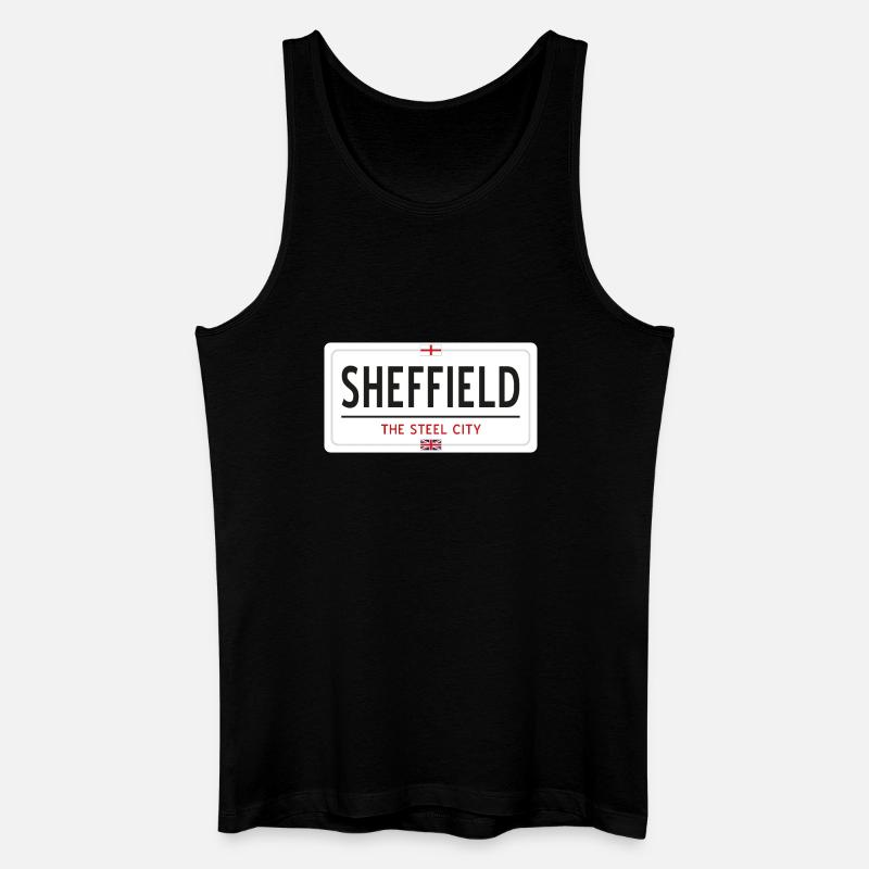 Ortsschild Sheffield - Männer Bio Tank Top - Schwarz