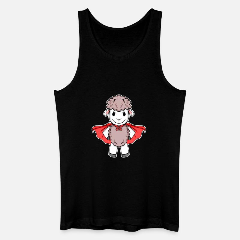 Schaf Superheld Held Motiv - Männer Bio Tank Top - Schwarz
