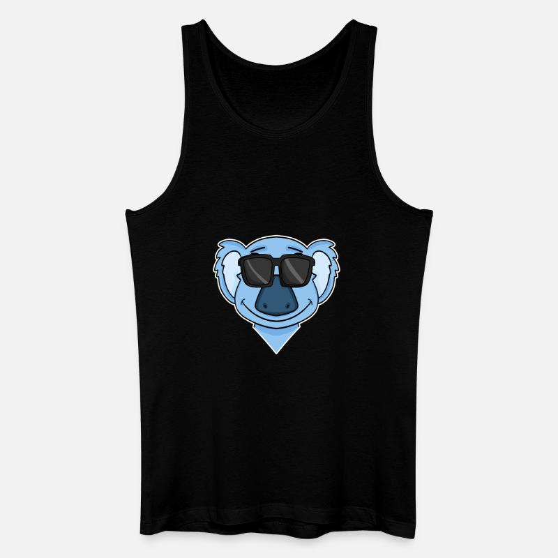 Koala mit Brille - Männer Bio Tank Top - Schwarz