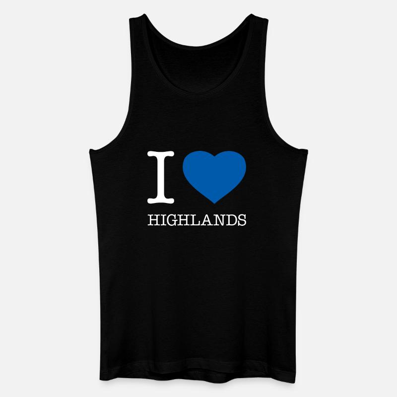 I LOVE HIGHLANDS - Männer Bio Tank Top - Schwarz
