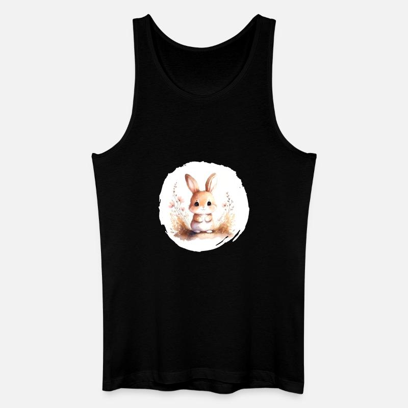 Hase Aquarell - Männer Bio Tank Top - Schwarz