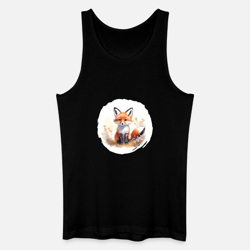 Fuchs Aquarell - Männer Bio Tank Top - Schwarz