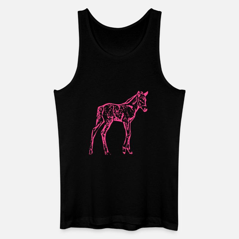Pferd rosa pink - Männer Bio Tank Top - Schwarz