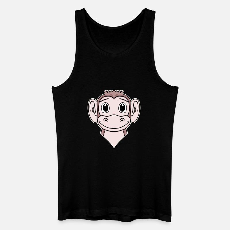 Tierkopf Tier Kopf Affe - Männer Bio Tank Top - Schwarz