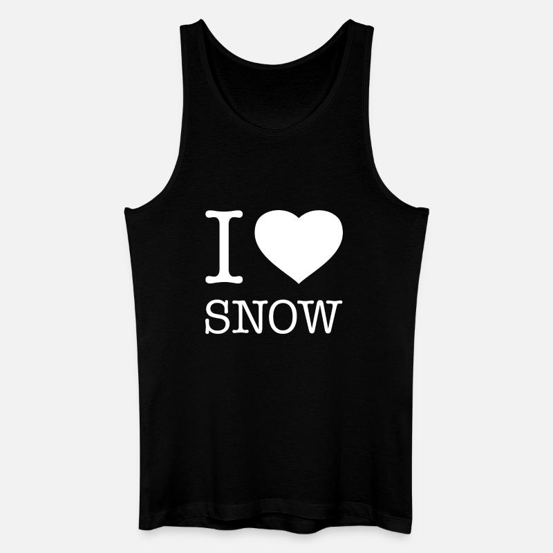 I LOVE SNOW - Männer Bio Tank Top - Schwarz