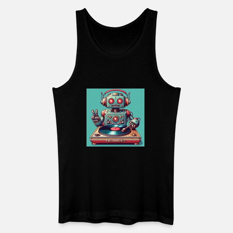 Robotic Vinyl Turntable - Männer Bio Tank Top - Schwarz