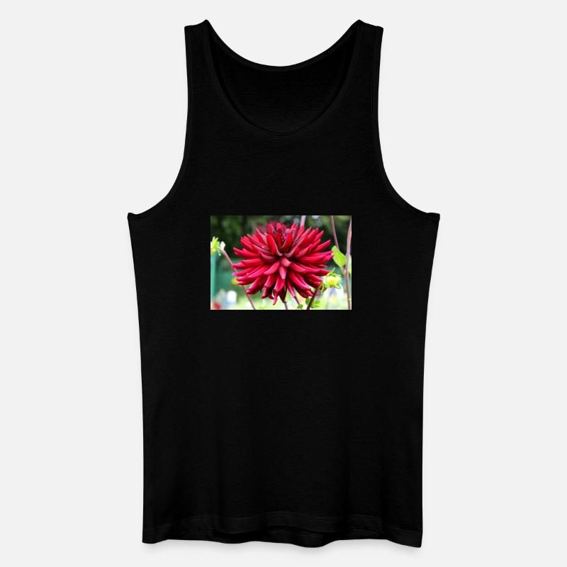 Dahlia Fleur Rouge, Fleur - Débardeur bio Homme - noir