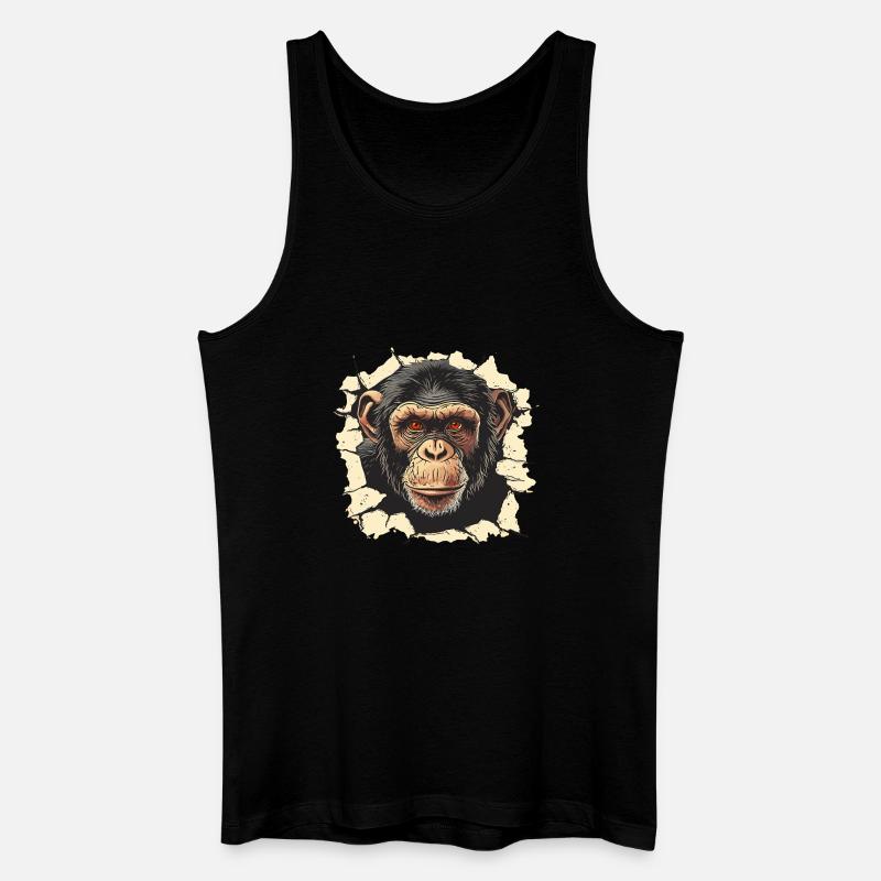 Affe Affenkopf Schimpanse Affen - Männer Bio Tank Top - Schwarz