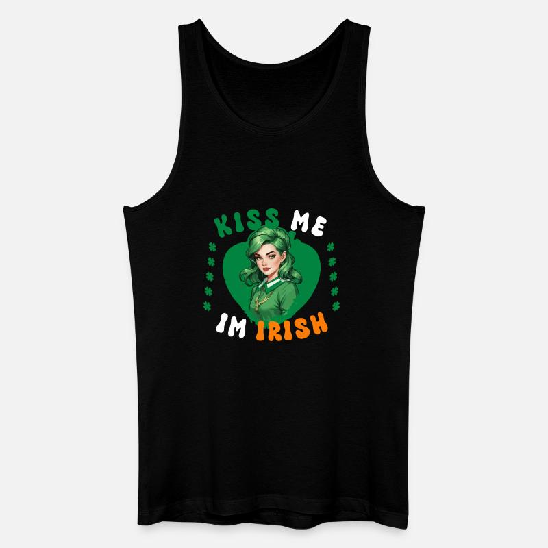 Küss mich, ich bin Irin - Männer Bio Tank Top - Schwarz
