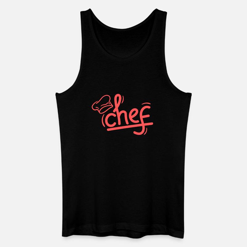 Red Chef Sketch Elegant - Männer Bio Tank Top - Schwarz