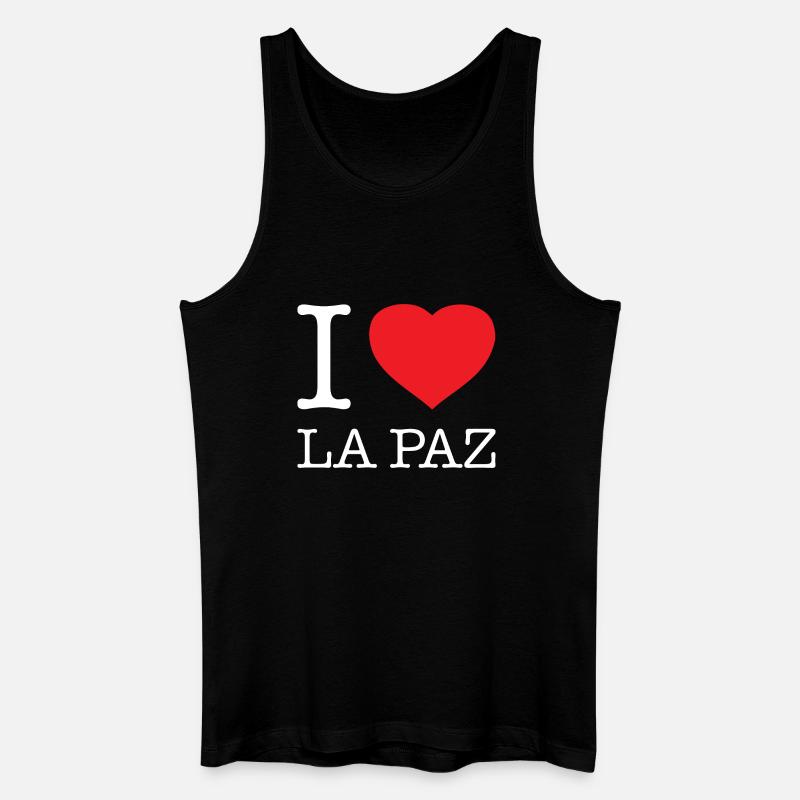 I LOVE LA PAZ - Männer Bio Tank Top - Schwarz