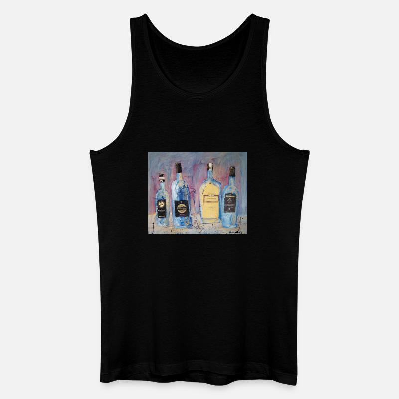 Expressive Weinflaschen vier Freunde - Männer Bio Tank Top - Schwarz
