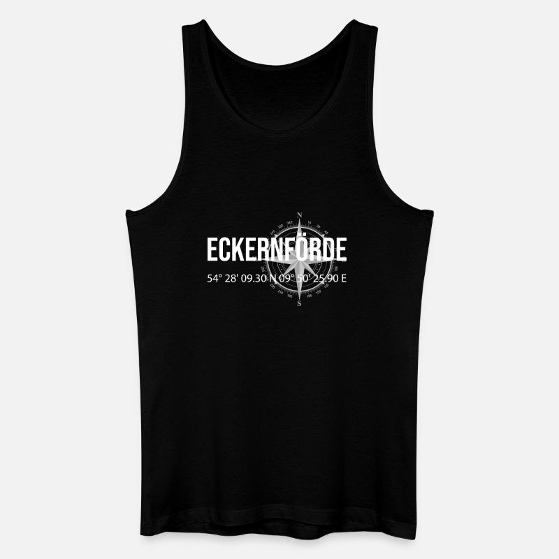 Koordinaten Eckernförde - Männer Bio Tank Top - Schwarz