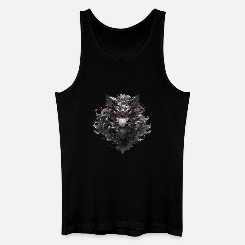 Dunkler Mondwolfmaske - Männer Bio Tank Top - Schwarz