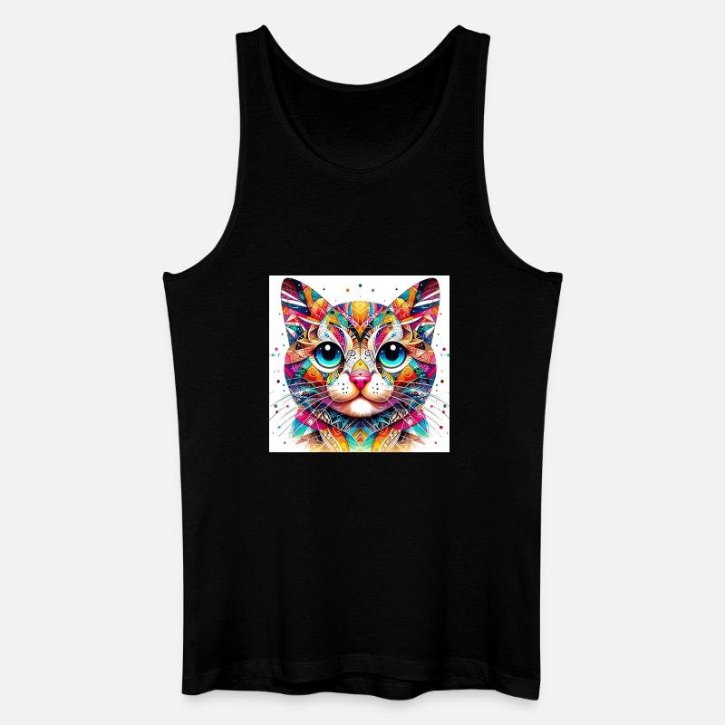 Katze - Männer Bio Tank Top - Schwarz
