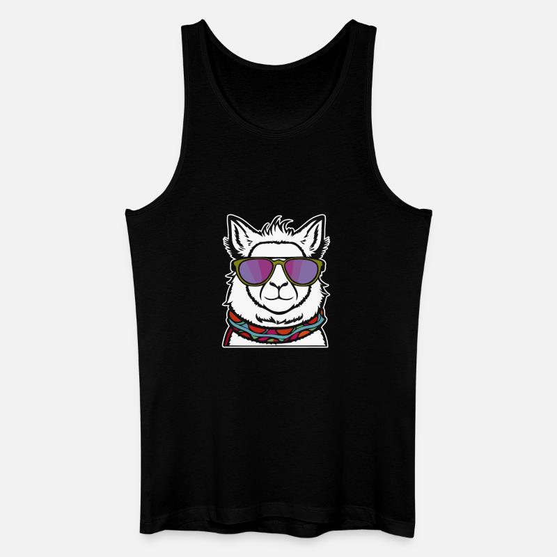 Cooles Lama - Männer Bio Tank Top - Schwarz