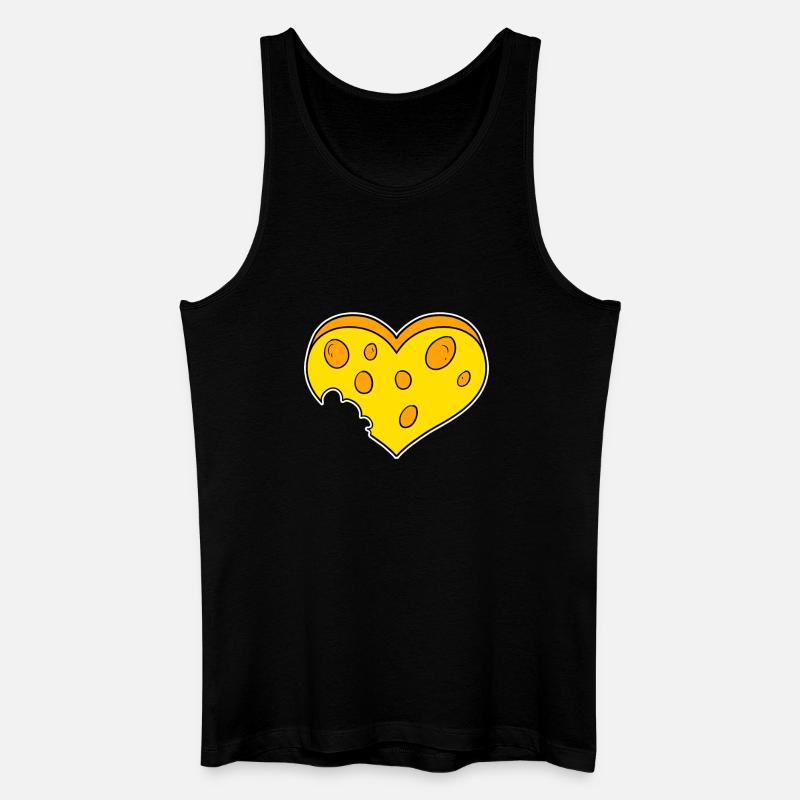 Käse Herz - Männer Bio Tank Top - Schwarz