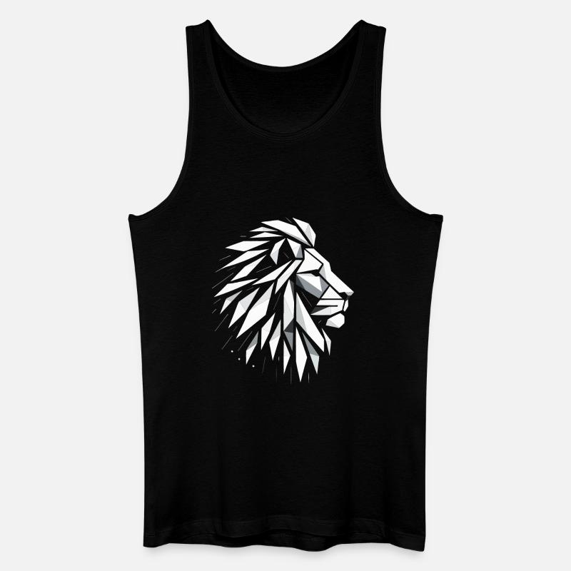 Löwenkopf Polygonkunst - Männer Bio Tank Top - Schwarz