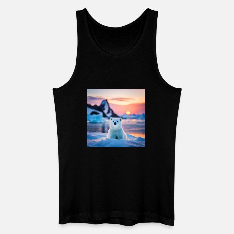 Puuh auf der Eisscholle - Männer Bio Tank Top - Schwarz