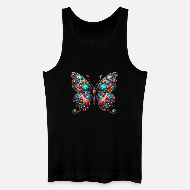 Schmetterling - Männer Bio Tank Top - Schwarz