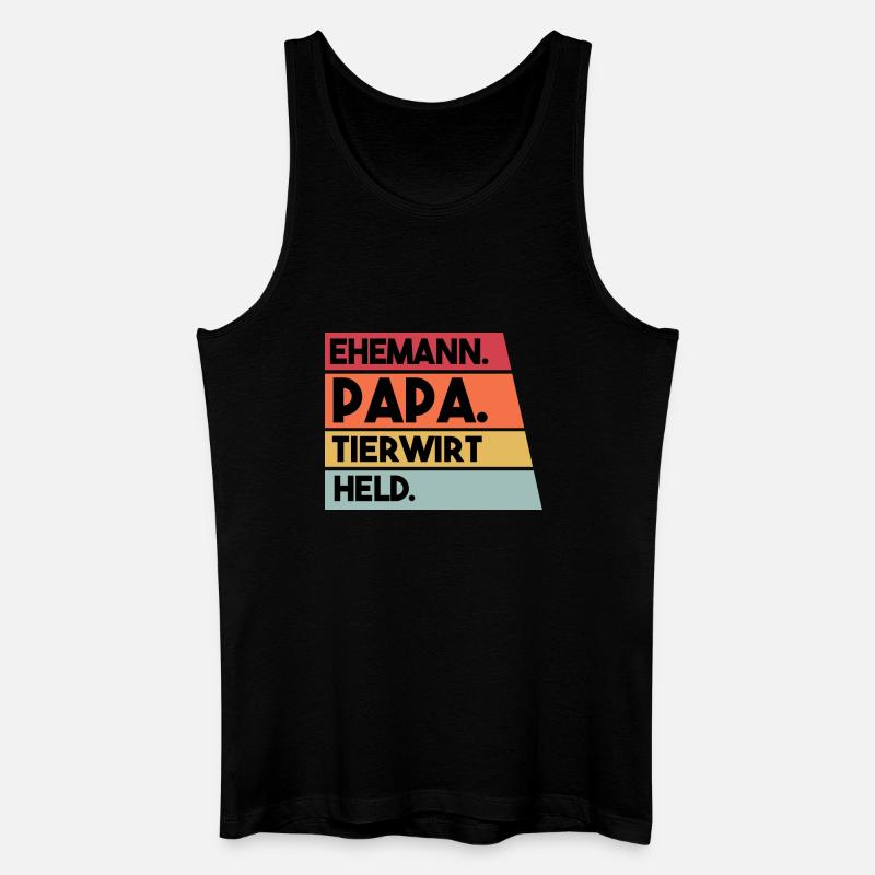 Ehemann Papa Tierwirt Held - Männer Bio Tank Top - Schwarz