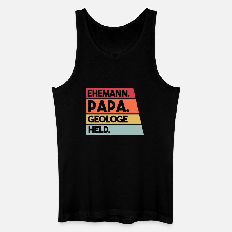 Ehemann Papa Geologe Held - Männer Bio Tank Top - Schwarz