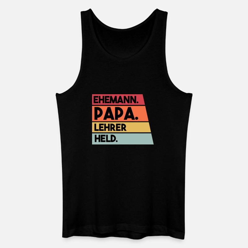 Ehemann Papa Lehrer Held - Männer Bio Tank Top - Schwarz