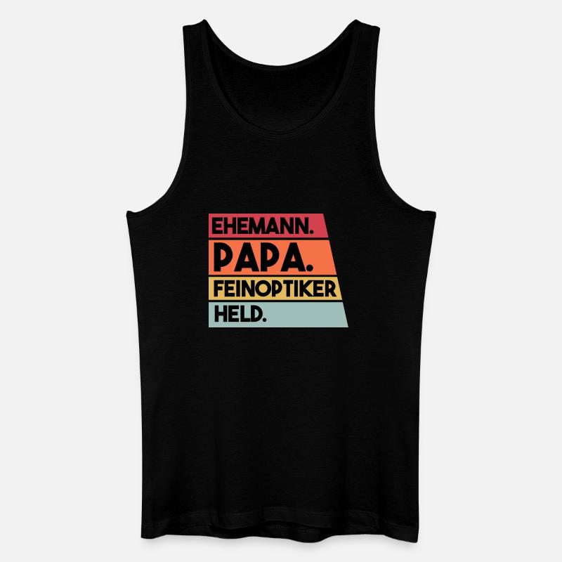 Ehemann Papa Feinoptiker Held - Männer Bio Tank Top - Schwarz