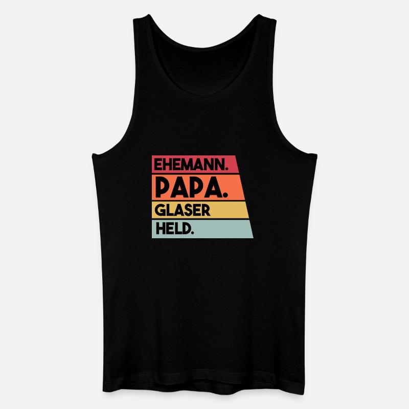 Ehemann Papa Glaser Held - Männer Bio Tank Top - Schwarz