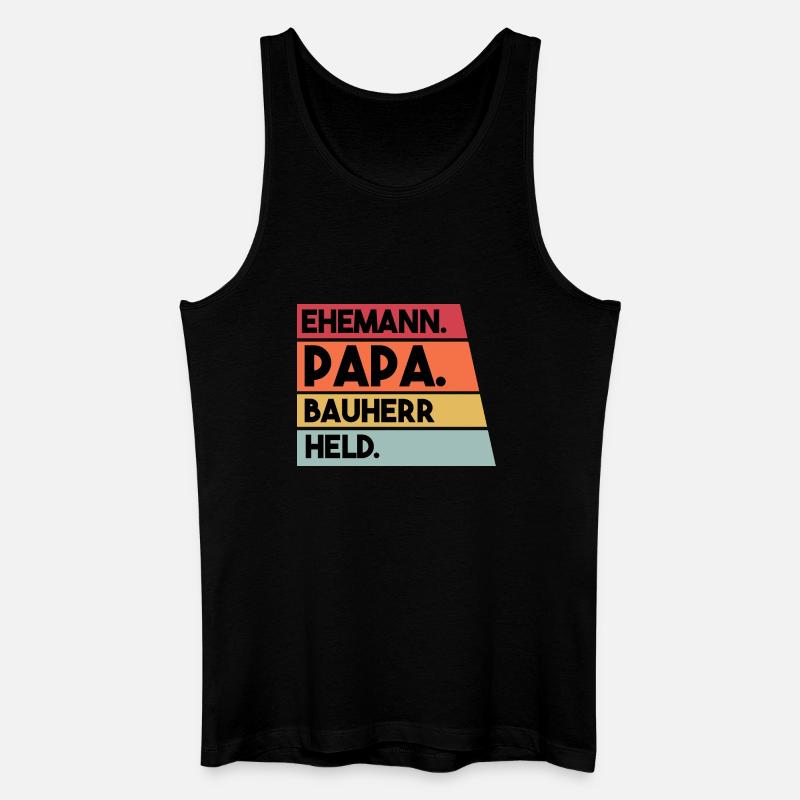 Ehemann Papa Bauherr Held - Männer Bio Tank Top - Schwarz
