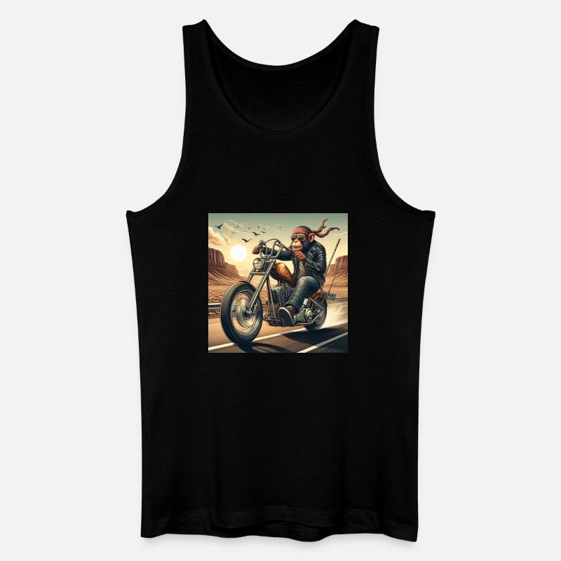 Cooler Affe auf einem Chopper - Männer Bio Tank Top - Schwarz