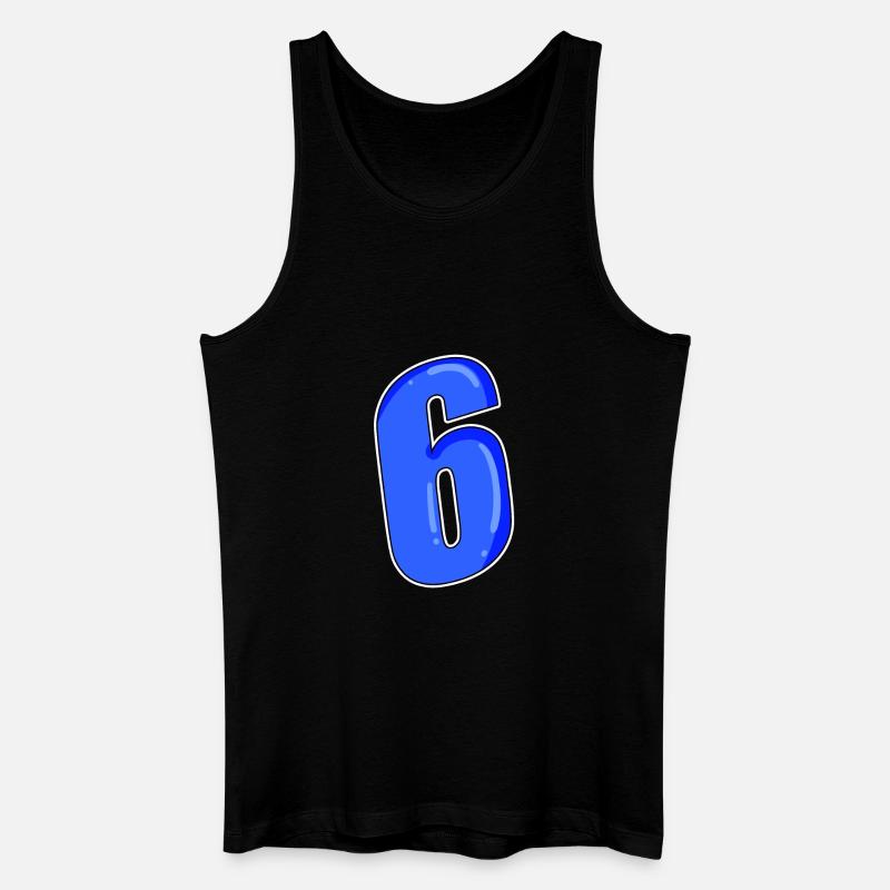Zahl 6 Nummer - Männer Bio Tank Top - Schwarz