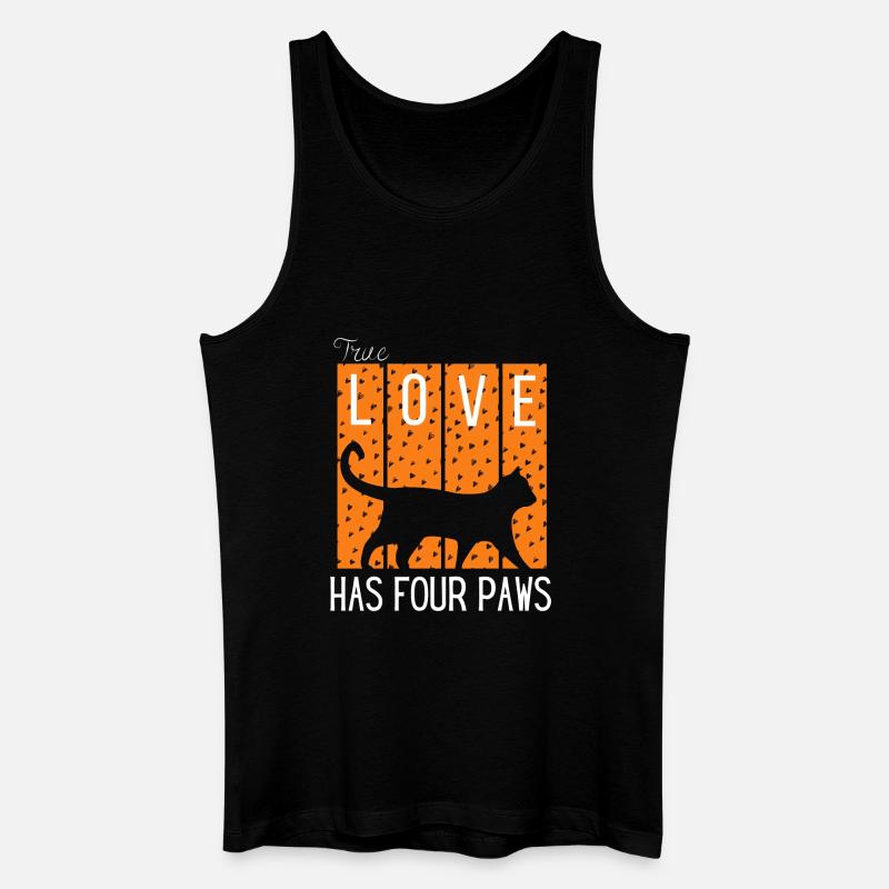 Love Has Four Paws Katzen-Silhouette - Männer Bio Tank Top - Schwarz