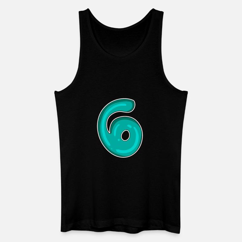 Zahl 6 Nummer - Männer Bio Tank Top - Schwarz