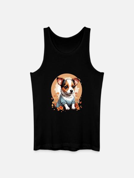 Mignon Petit Chiot Jack Russell - Débardeur bio Homme - noir