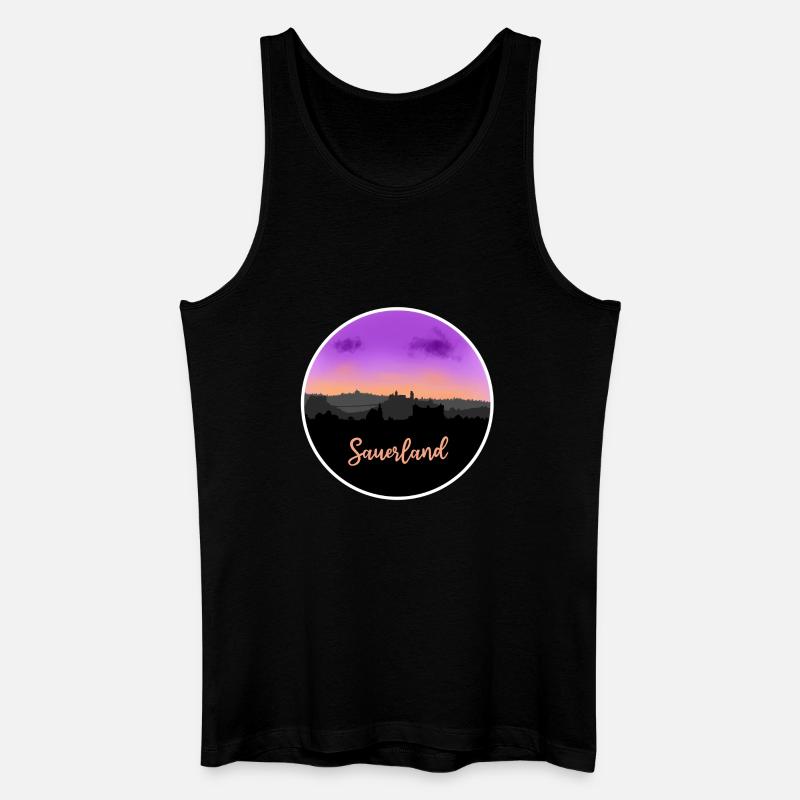 Sauerland Fineline Skyline - Männer Bio Tank Top - Schwarz