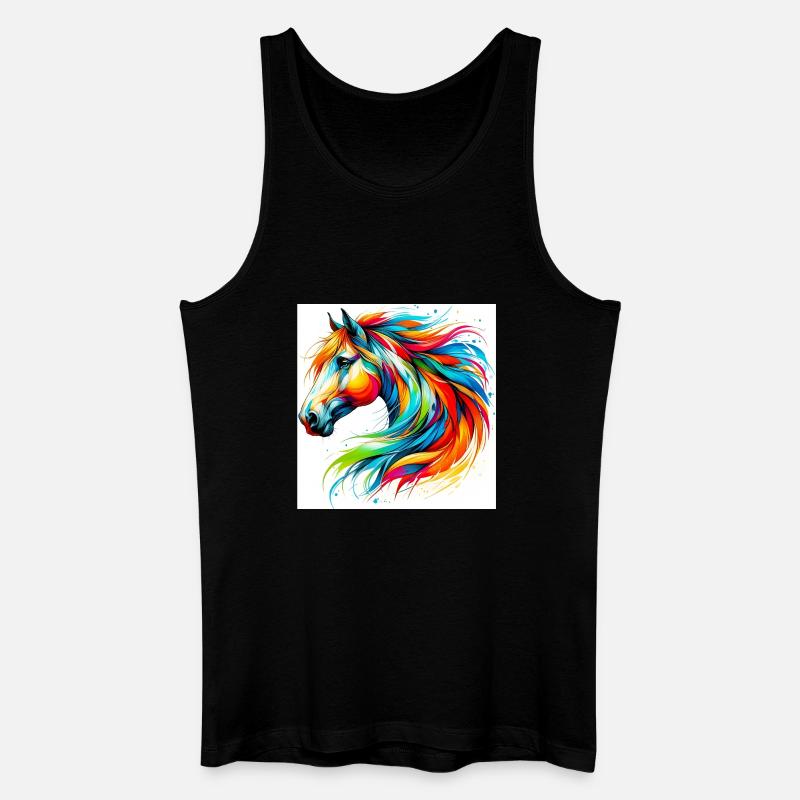 Pferd - Männer Bio Tank Top - Schwarz