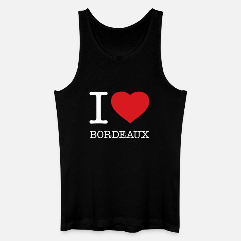 I LOVE BORDEAUX - Männer Bio Tank Top - Schwarz